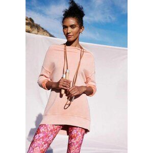 Anthropologie Pilcro Orange Peach Donna Tunic Pullover Sweatshirt Size M